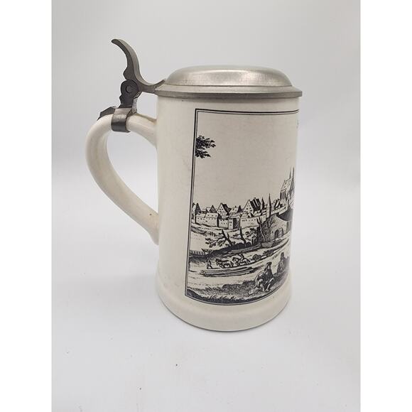 Vintage Beer Mug/Stein with Pewter Lid - "Straubinga" Signed - Picture 3 of 8